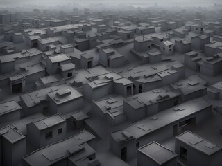 3d render of a dark background of a residential area