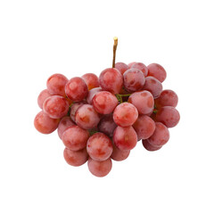 Bunch of red grapes isolated on transparent background