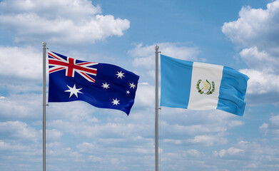 Guatemala and Australia flags, country relationship concept
