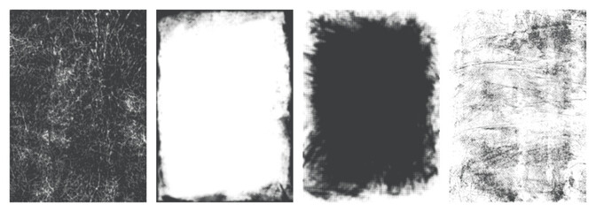 Rough textures set poster monochrome © DGIM studio