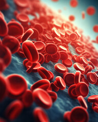 Explore the intricate beauty of red blood cells in stunning detail. - obrazy, fototapety, plakaty