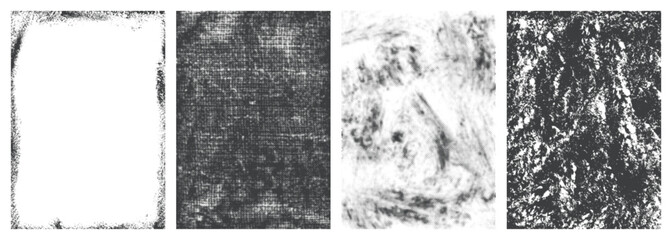 Stained textures set sticker monochrome