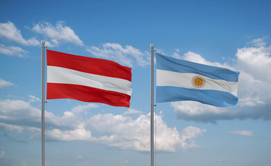 Argentina and Austria flags, country relationship concept © iuneWind