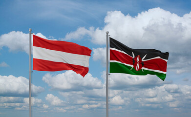 Kenya and Austria flags, country relationship concept