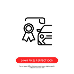 car warranty outline icon pixel perfect good for web or mobile app
