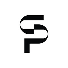 SP P S modern monogram letters initial based logo design