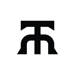 MT TM modern monogram letter initial based logo design