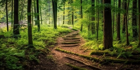 A road with Beautiful forest.