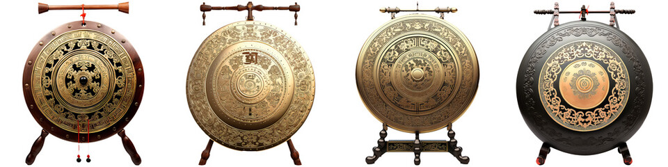 Gong on white background, chinese new year and christmas concept