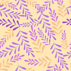 Fototapeta na wymiar Seamless Autumn Flowers Pattern and Textile Material Art For Your Projects.
