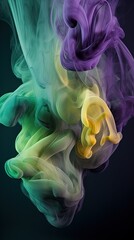 Fototapeta premium Colorful floating smoke in the dark