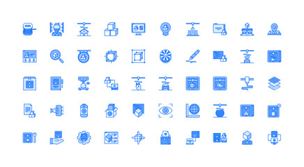 3d printer icon set