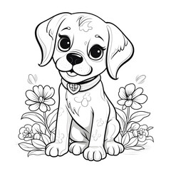 Fototapeta premium A dog illustration for coloring book