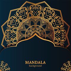 Luxury mandala background with golden arabesque pattern arabic islamic east style.	