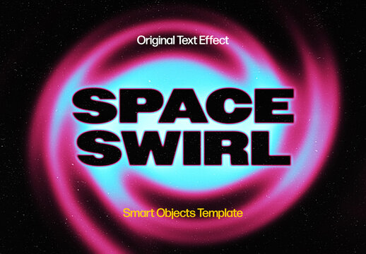 Galaxy Swirl Text Effect Mockup