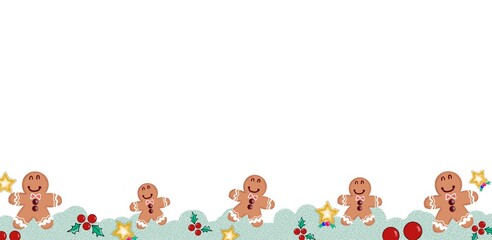 Merry Christmas with decorated cookies and stars For the Christmas tree