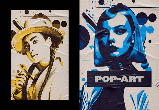 Pop Art Paint Poster Photo Effect Mockup With Generative AI Preview