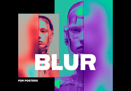 Side Blur Poster Photo Effect Mockup With Generative AI Preview