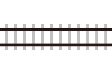 Train track symbol isolated on white background, Railway