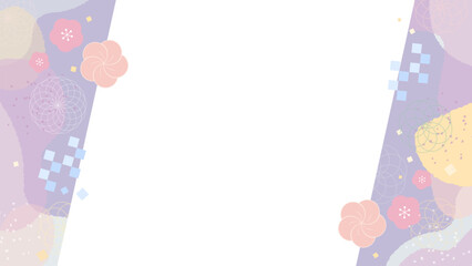 年賀状にぴったりなカラフル和風のフレームベクター素材