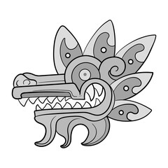 Culture Head  Quetzalcoatl head mexican god aztec graphic viking sign from polynesian. Illustration good for esports logo or gaming mascot, t shirt printing, apparel or badge.