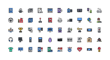 video game icon set