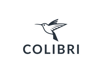 hummingbird logo design, minimalist vector illustration