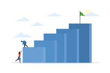 Concept Organizational development Helps achieve goals, progress Achieve career goals and success Ladder of ambition and vision of possible future success. Business team reaches its peak.