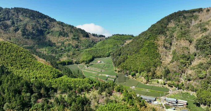 Drone fly over mountain in chiayi county