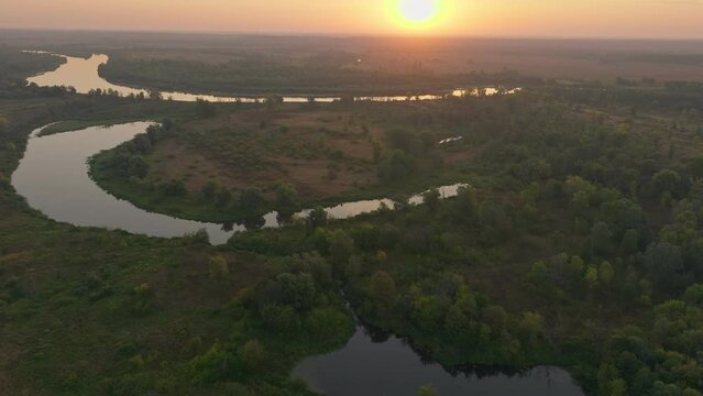 River forest sunset dawn sun jungle nature lake water tree