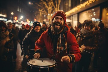 Jolly Vibes: Street Performers and Carolers at Christmas Market
