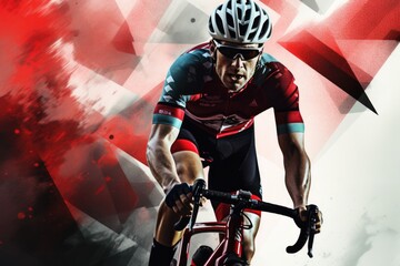 Cyclist sports concept poster - obrazy, fototapety, plakaty