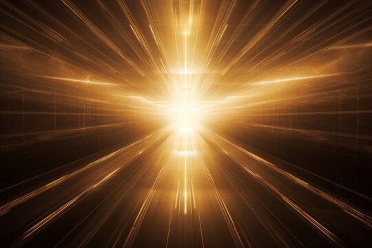 Abstract Boxed tunnel guiding to the light at the end, vibrant colors