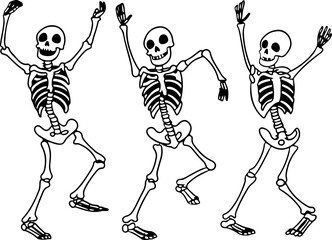 Group of Skeletons Dancing