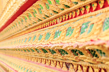 Thailand stripes art on Base pattern temple