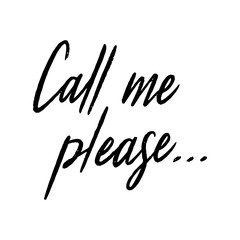 Call me please hand lettering - 664997925
