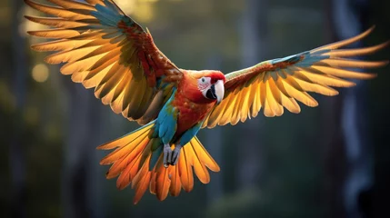 Poster Im Rahmen Flying parrot in the wild © Veniamin Kraskov