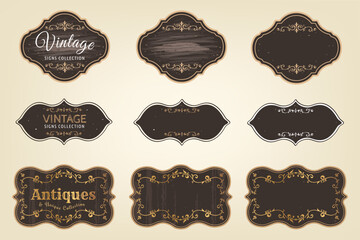 Vintage signs collection. Vector Illustration. 
