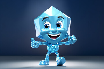 3D cartoon illustration of a Diamond Mascot