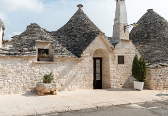 Fototapeta na wymiar The trulli, typical limestone houses of Alberobello in southern Puglia, Italy