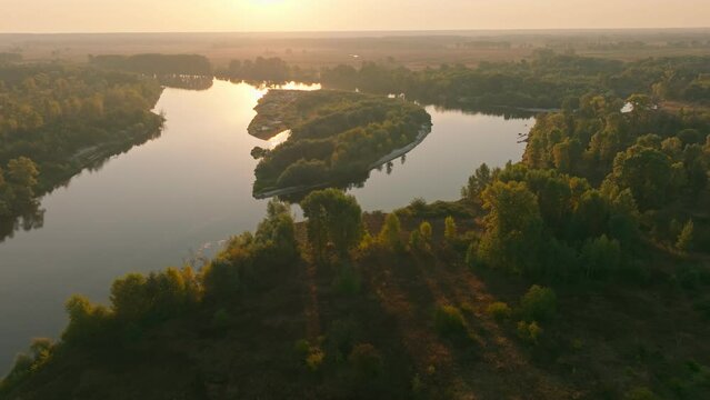 River forest sunset dawn sun jungle nature lake water tree