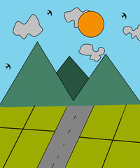 vector background with various shapes and colors