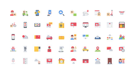 Naklejka premium food delivery icon set