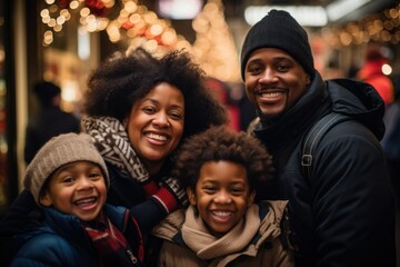 Festive Family Moments: Smiling Faces at Christmas Market