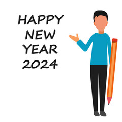 happy new year on white background.