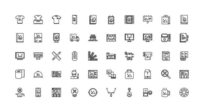typography icon set