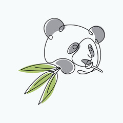 one line art abstract panda, wall decor vector illustration design.can be used for wall art, print, cover design, poster illustration, card, t-shirt print, etc