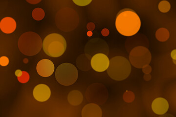 Gold abstract bokeh lights with soft light background illustration Colorful background with defocused lights for illustration