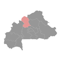 Nord region map, administrative division of Burkina Faso. Vector illustration.