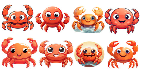A cute and charming crab character in vector illustration,